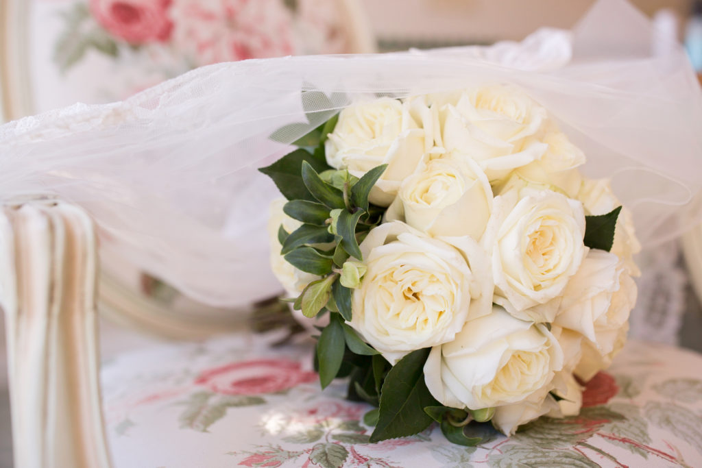 White Bridal Bouquet by Four Finches